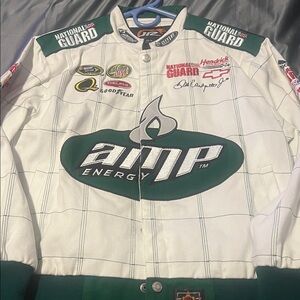 adidas White and Green Windbreaker Jacket